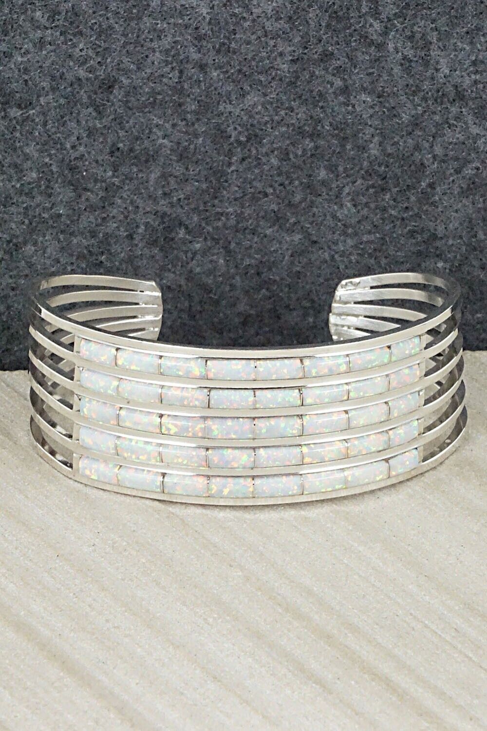 Opalite & Sterling Silver Inlay Bracelet - Anson Wallace
