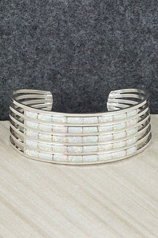 Opalite & Sterling Silver Inlay Bracelet - Anson Wallace