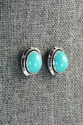 Turquoise & Sterling Silver Earrings - Amos Begay