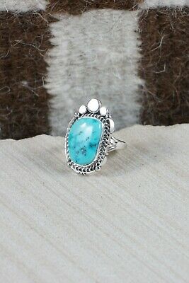 Navajo Turquoise & Sterling Silver Ring - Daniel Benally - Size 7.5