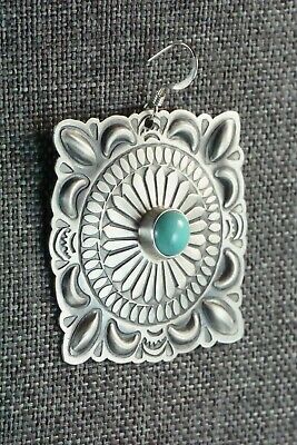 Navajo Turquoise & Sterling Silver Earrings - Harold Joe