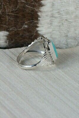 Navajo Turquoise & Sterling Silver Ring - Bobby Platero - Size 9.75 - High Lonesome Trading