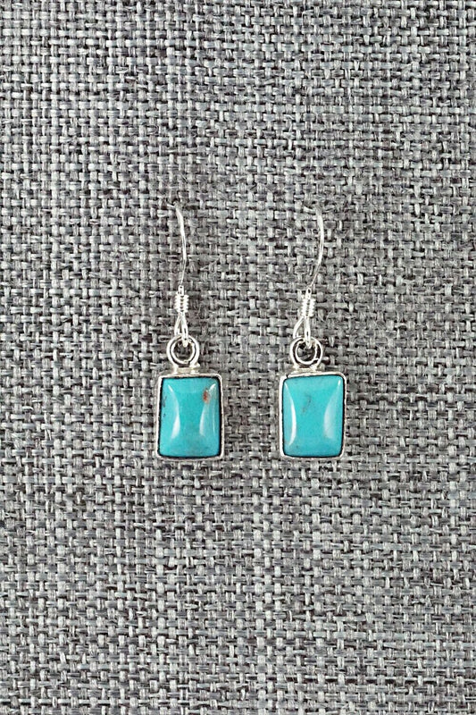 Turquoise & Sterling Silver Earrings - Lee Shorty