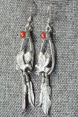 Coral & Sterling Silver Earrings - Elaine Shirley