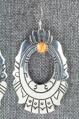 Spiny Oyster & Sterling Silver Earrings - Rosita Singer