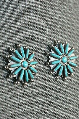 Zuni Turquoise & Silver Earrings - Samantha Waatsa - High Lonesome Trading