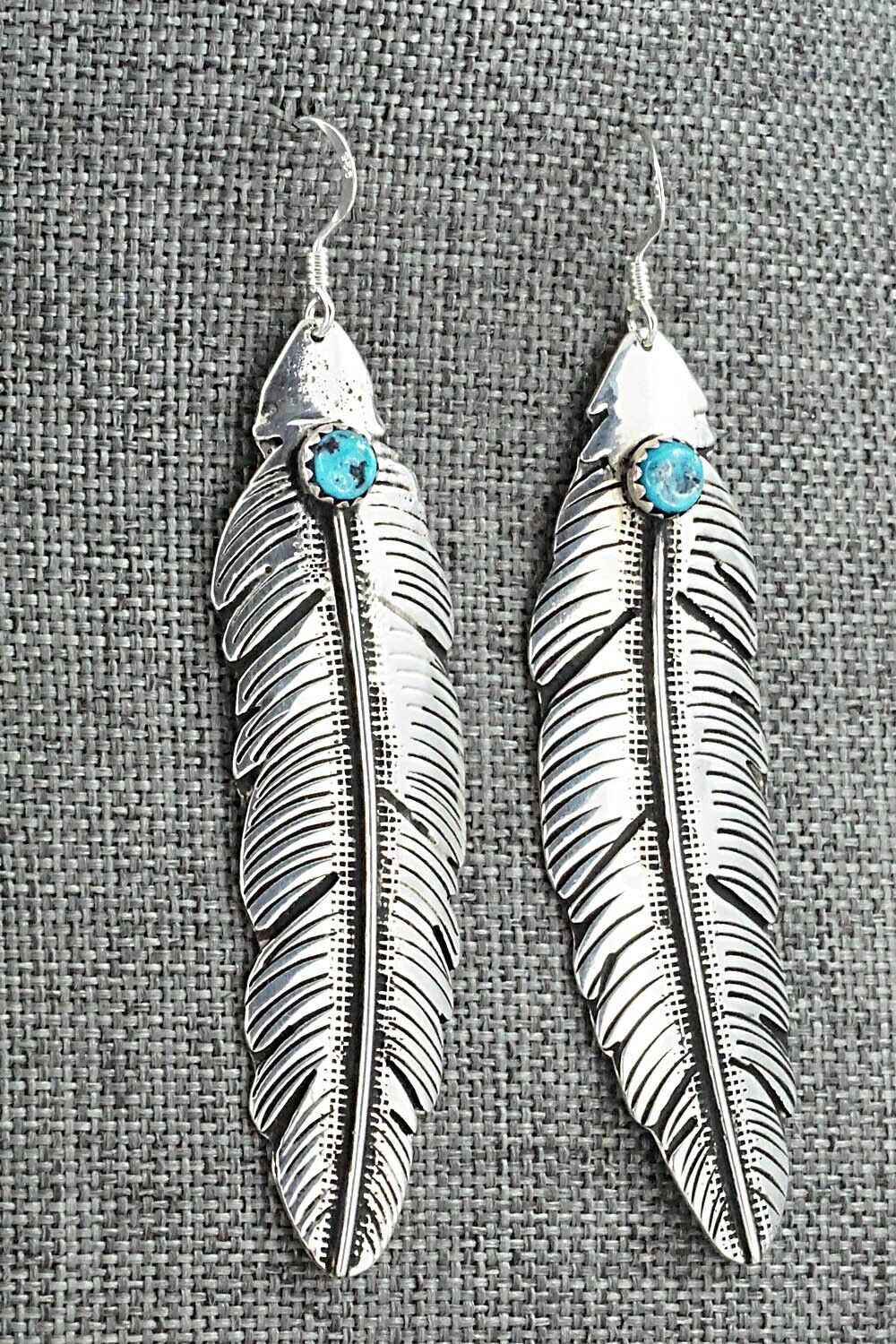 Turquoise & Sterling Silver Earrings - Rosita Singer
