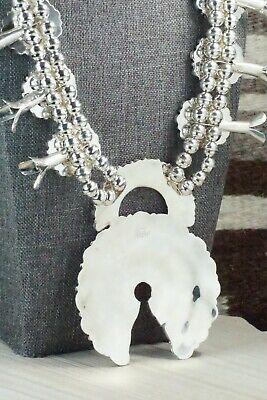 Turquoise & Sterling Silver Squash Blossom and Earrings - Alicia Wilson
