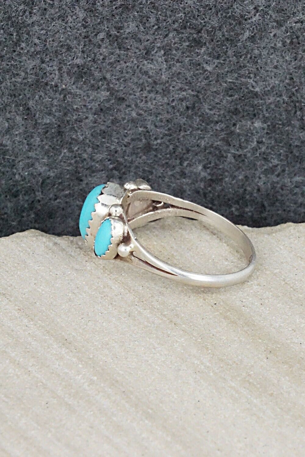 Turquoise & Sterling Silver Ring - Freda Martinez - Size 7.25