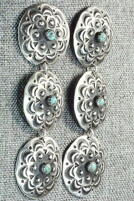 Turquoise & Sterling Silver Earrings - Leander Tahe