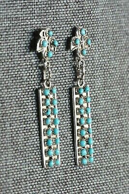 Turquoise & Sterling Silver Earrings - Herbert Lastiyano - High Lonesome Trading