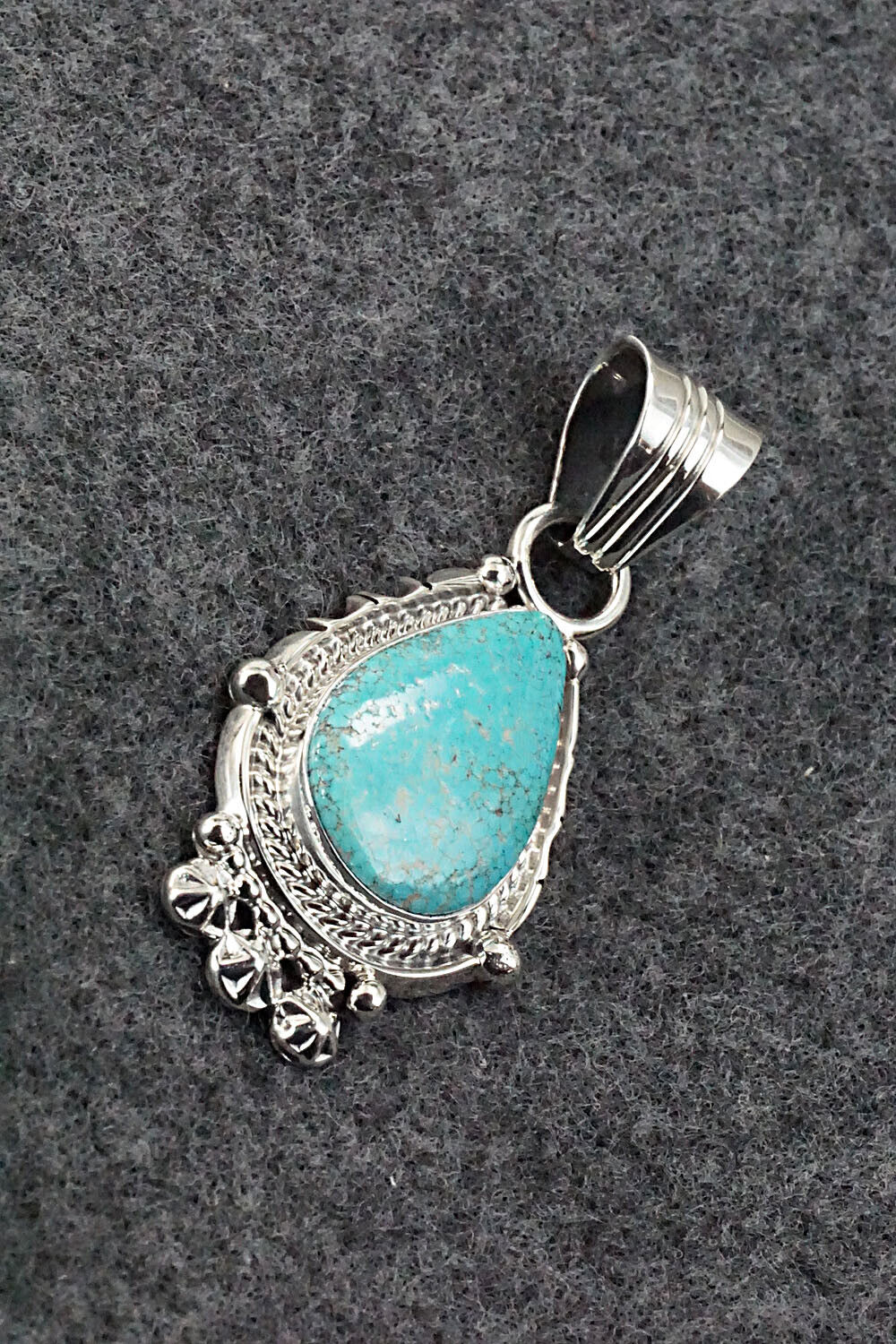 Turquoise and Sterling Silver Pendant - Bobby Platero