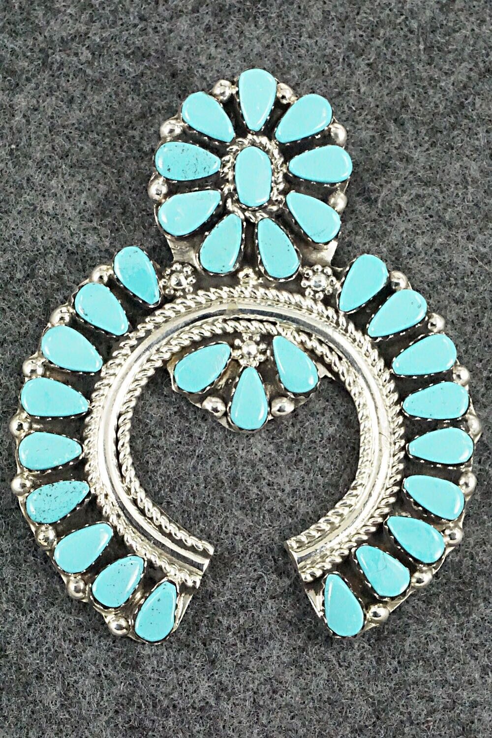 Turquoise & Sterling Silver Pendant and Earrings Set - Evangeline Tsabetsaye