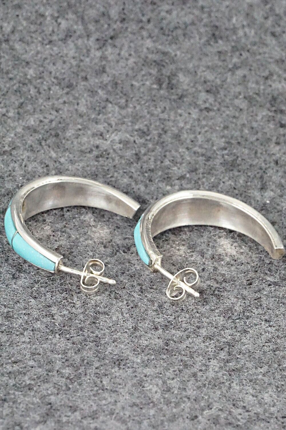 Turquoise & Sterling Silver Earrings - Philbert Chavez