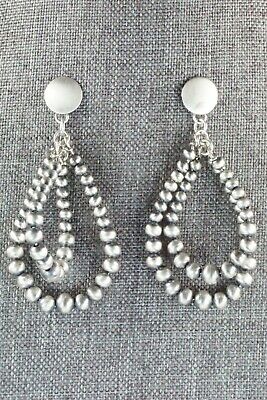 Sterling Silver Navajo Pearl Earrings - Jan Mariano