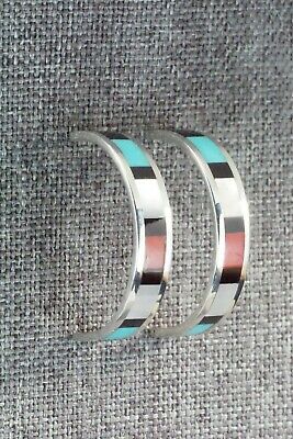 Multi Stone Inlay & Sterling Silver Earrings - Robin Chavez