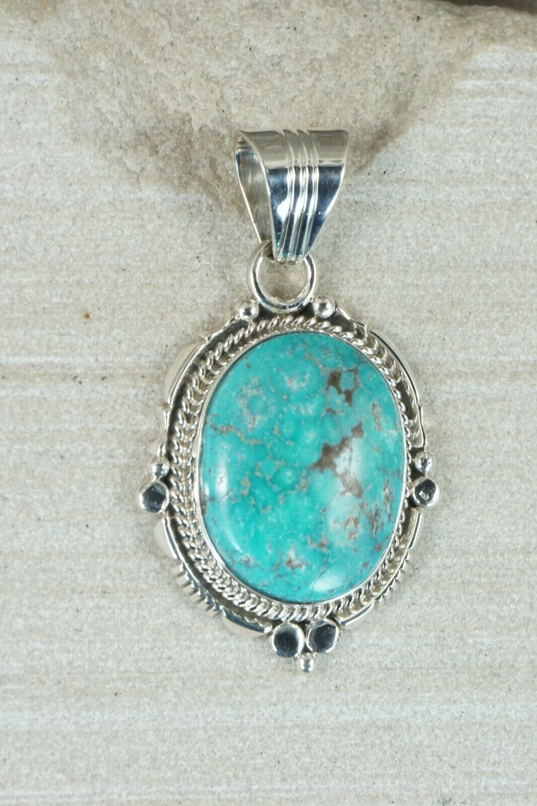 Navajo Turquoise and Sterling Silver Pendant - Daniel Benally