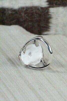 Navajo Turquoise, Coral & Sterling Silver Ring - Jeanette Saunders - Size 9.5 - High Lonesome Trading