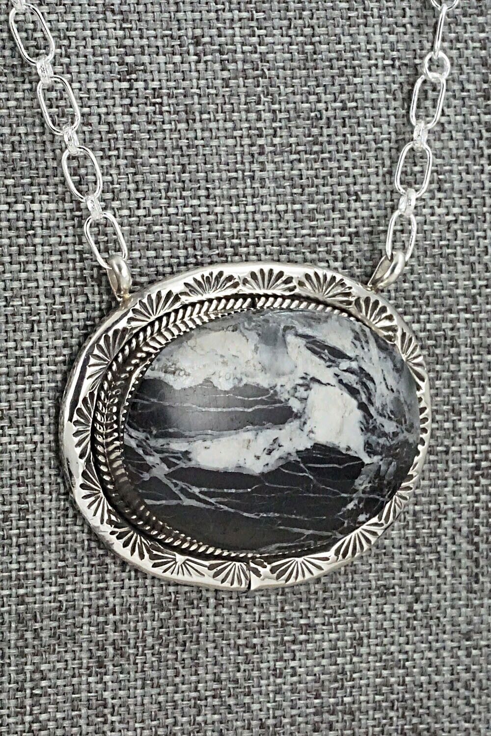 White Buffalo & Sterling Silver Necklace - Angela Ross