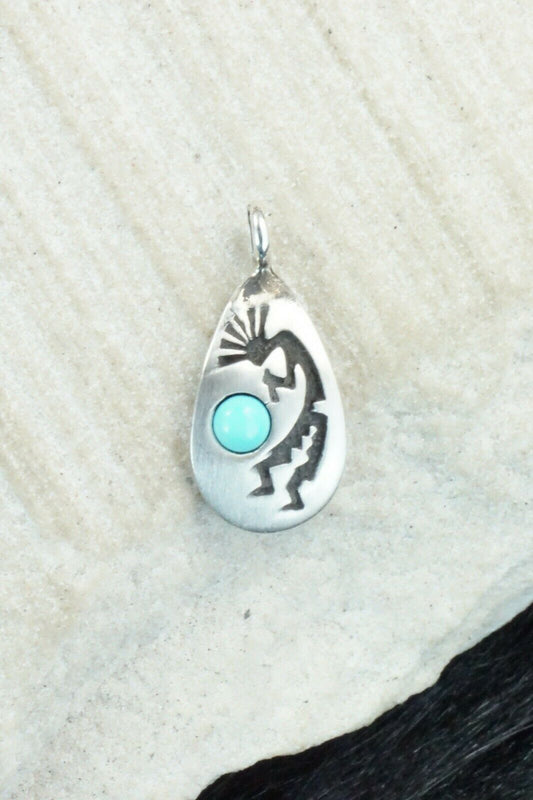 Turquoise and Sterling Silver Pendant - Genevieve Francisco