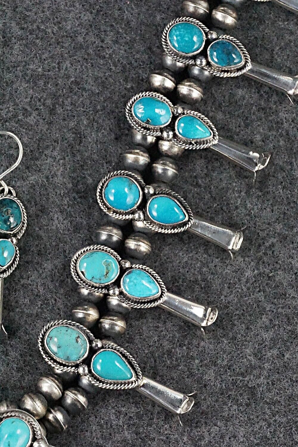 Turquoise & Sterling Silver Squash Blossom Set - Annie Haskie