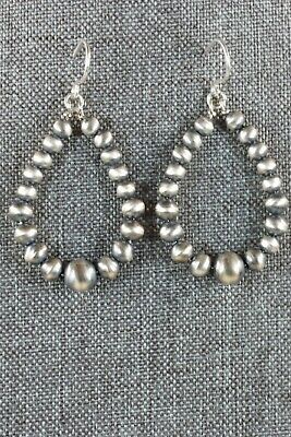 Sterling Silver Pearl Hoop Earrings - Jan Mariano