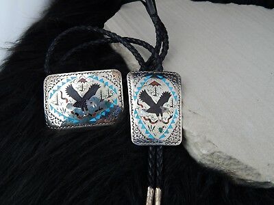 Zuni Sterling Silver Bolo Tie & Sterling Silver Buckle - Samuel Guardian - High Lonesome Trading