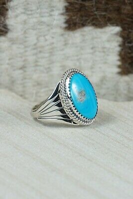 Navajo Turquoise and Sterling Silver Ring - Bobby Platero - 9.25