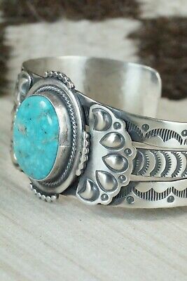 Navajo Turquoise and Sterling Silver Bracelet - Raymond Delgarito