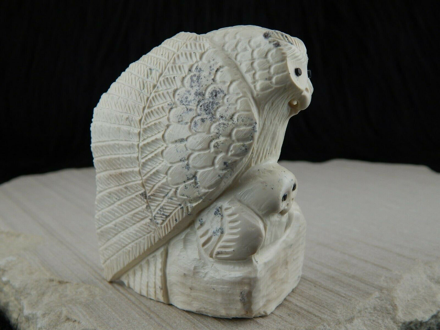 Owl Zuni Fetish Carving - Derrick Kaamasee - High Lonesome Trading