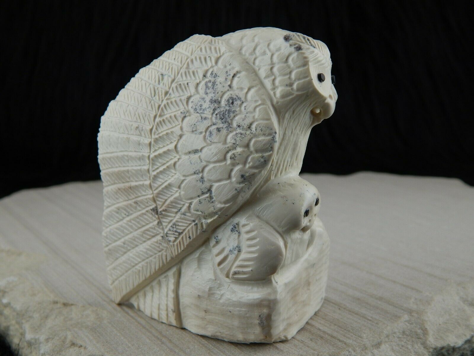 Owl Zuni Fetish Carving - Derrick Kaamasee - High Lonesome Trading