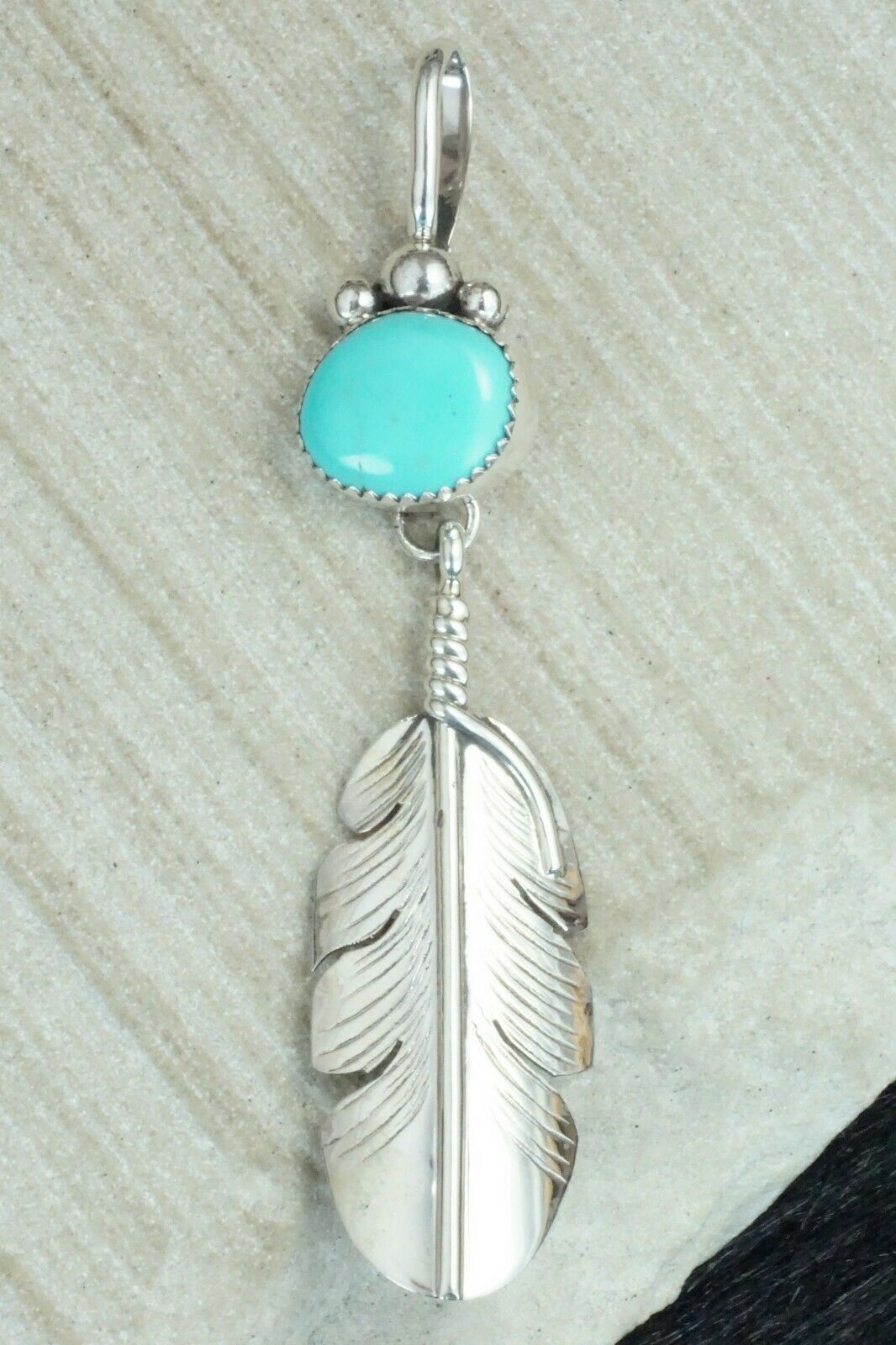 Turquoise and Sterling Silver Pendant - Aaron Davis