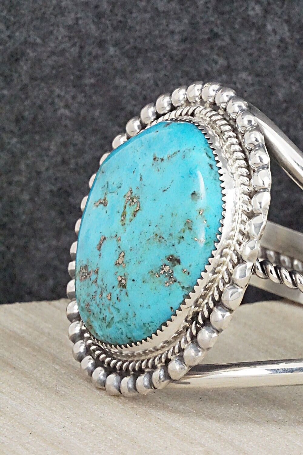 Turquoise & Sterling Silver Bracelet - Leslie Nez