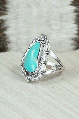 Turquoise and Sterling Silver Ring - Andrew Vandever - Size 8 - High Lonesome Trading