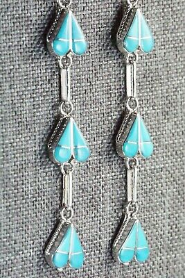 Zuni Turquoise & Sterling Silver Earrings - Velda Nastacio
