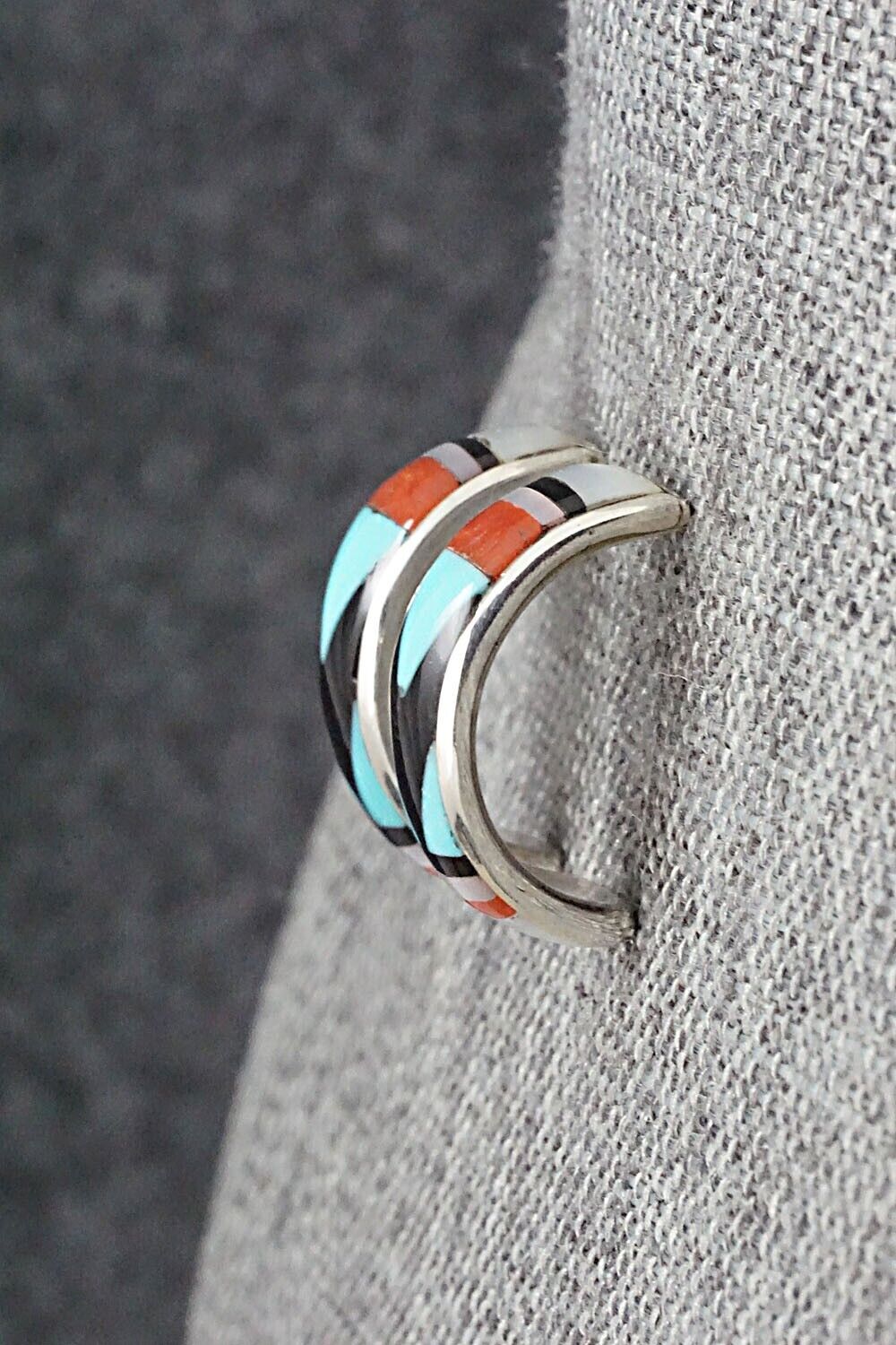 Multi Stone Inlay & Sterling Silver Earrings - Delberta Boone