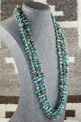 Turquoise, Shell & Sterling Silver Necklace - Torevia Crespin