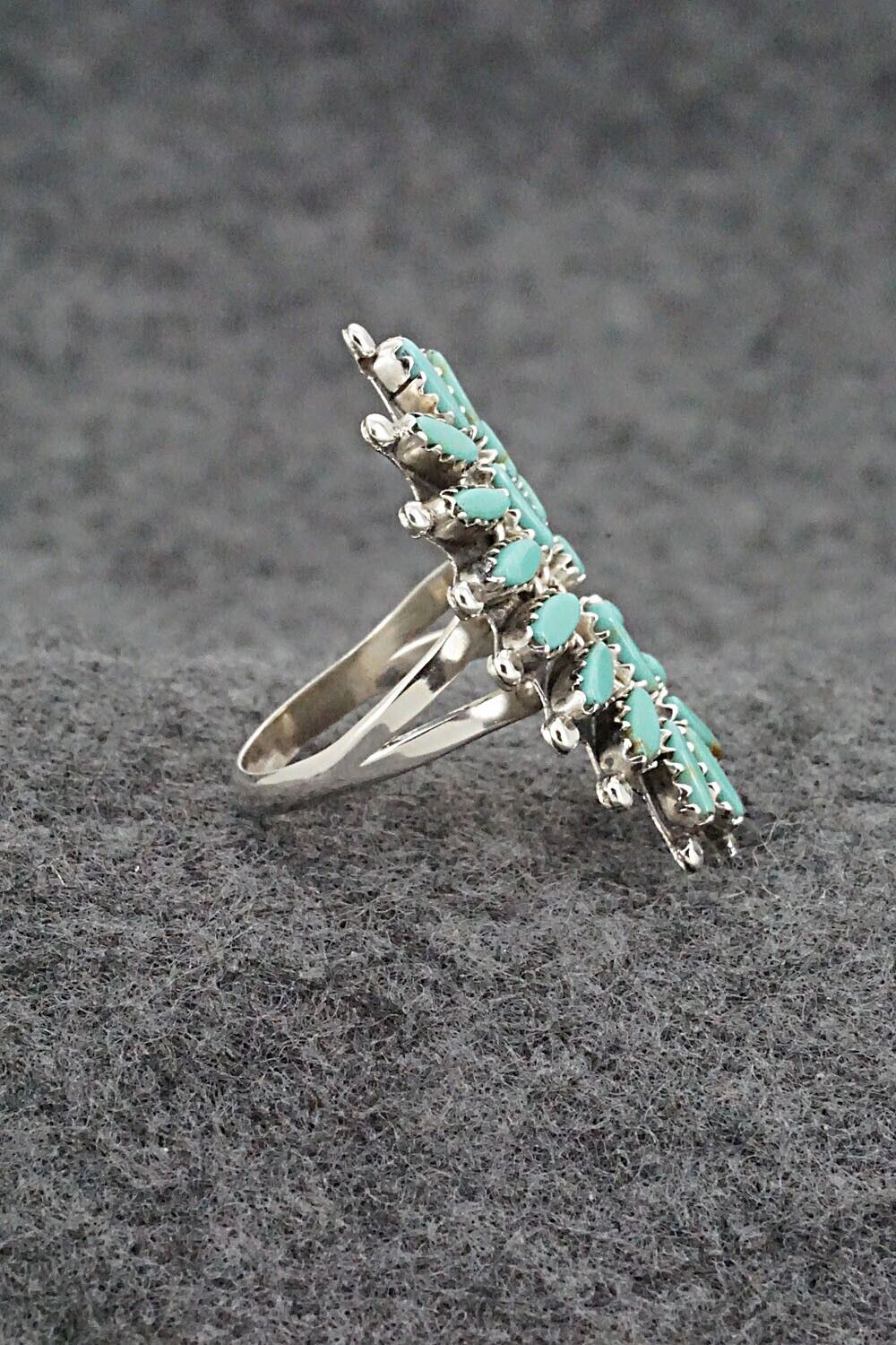 Turquoise & Sterling Silver Ring - Nathaniel Nez - Size 7