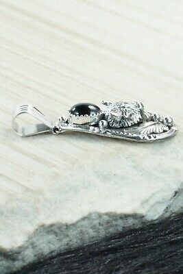 Onyx & Sterling Silver Pendant - Henry Attakai