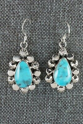 Navajo Turquoise & Sterling Silver Earrings - Freida Martinez