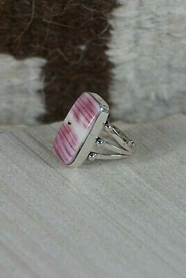 Navajo Spiny Oyster and Sterling Silver Ring - Mark Barney - Size 7 - High Lonesome Trading