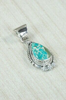Navajo Turquoise & Sterling Silver Pendant - Samuel Yellowhair