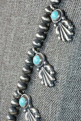 Turquoise & Sterling Silver Squash Blossom - Bobby Platero