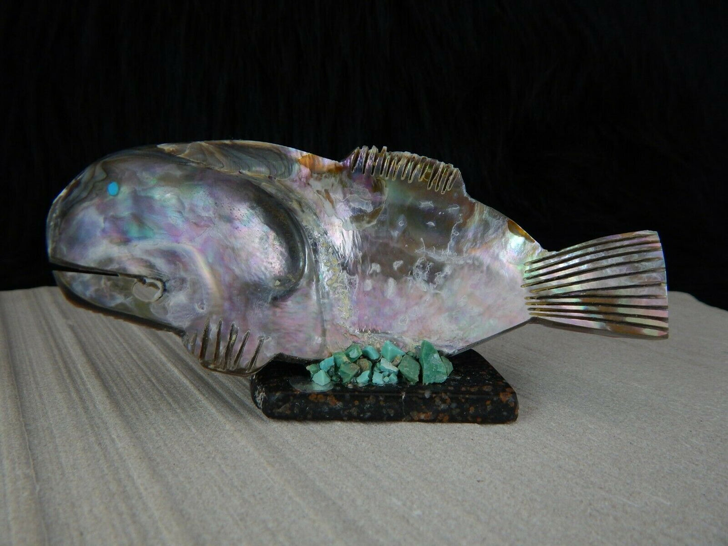 Fish Zuni Fetish Carving - Bernard Laiwakete - High Lonesome Trading