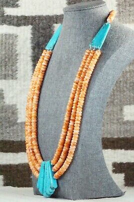 Turquoise & Spiny Oyster Necklace - Lupe Lovato