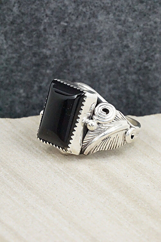 Onyx & Sterling Silver Ring - Darrell Morgan - Size 11.75