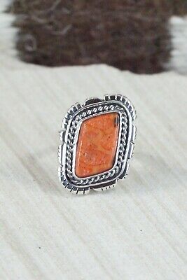 Spiny Oyster and Sterling Silver Ring - Andrew Vandever - Size 8.75