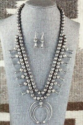 Sterling Silver Squash Blossom & Earrings Set - Phil Garcia