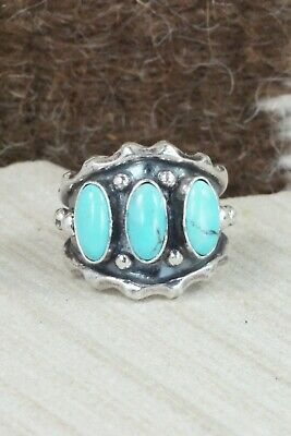 Turquoise & Sterling Silver Ring - Andrew Vandever - Size 8.75