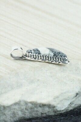 White Buffalo & Sterling Silver Pendant - Alvin Joe